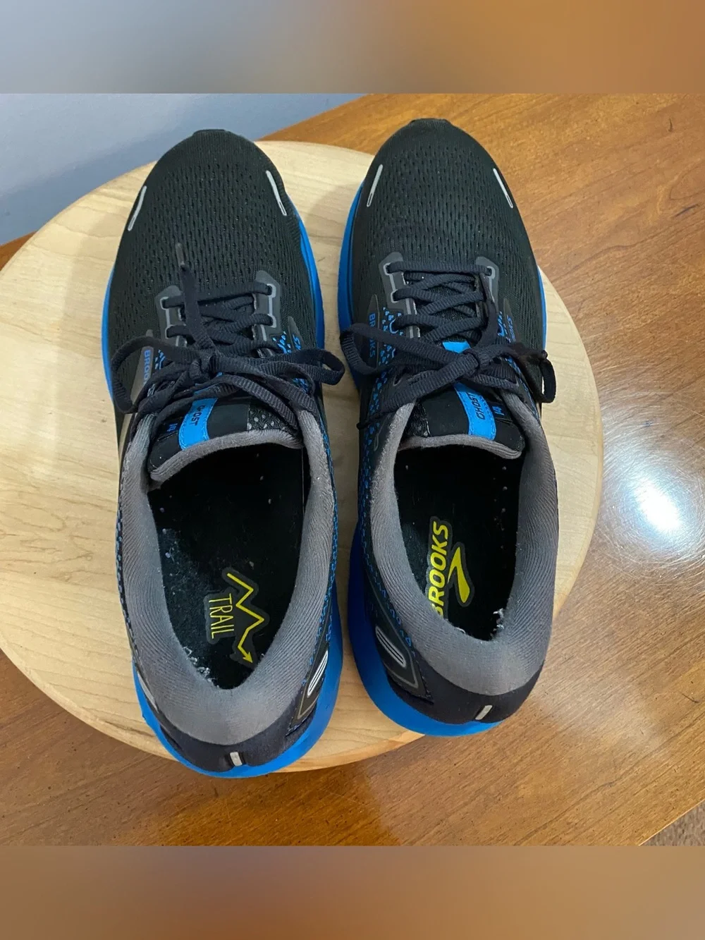 Brooks Ghost 14 Men's 13 Black/Blackened Pearl/Blue Neutral Running Shoes READ* - Picture 15 of 16